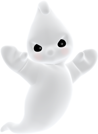 3d Angry Cute Ghost Png Clipart - Cute Ghost Transparent Background (351x474)