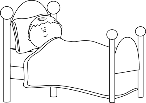 Black And White Child Sleeping Clip Art - Sleeping Black And White (500x355)
