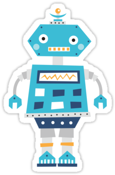 A Cute Cartoon Illustration Of A Little Retro Robot - Robot (375x360)