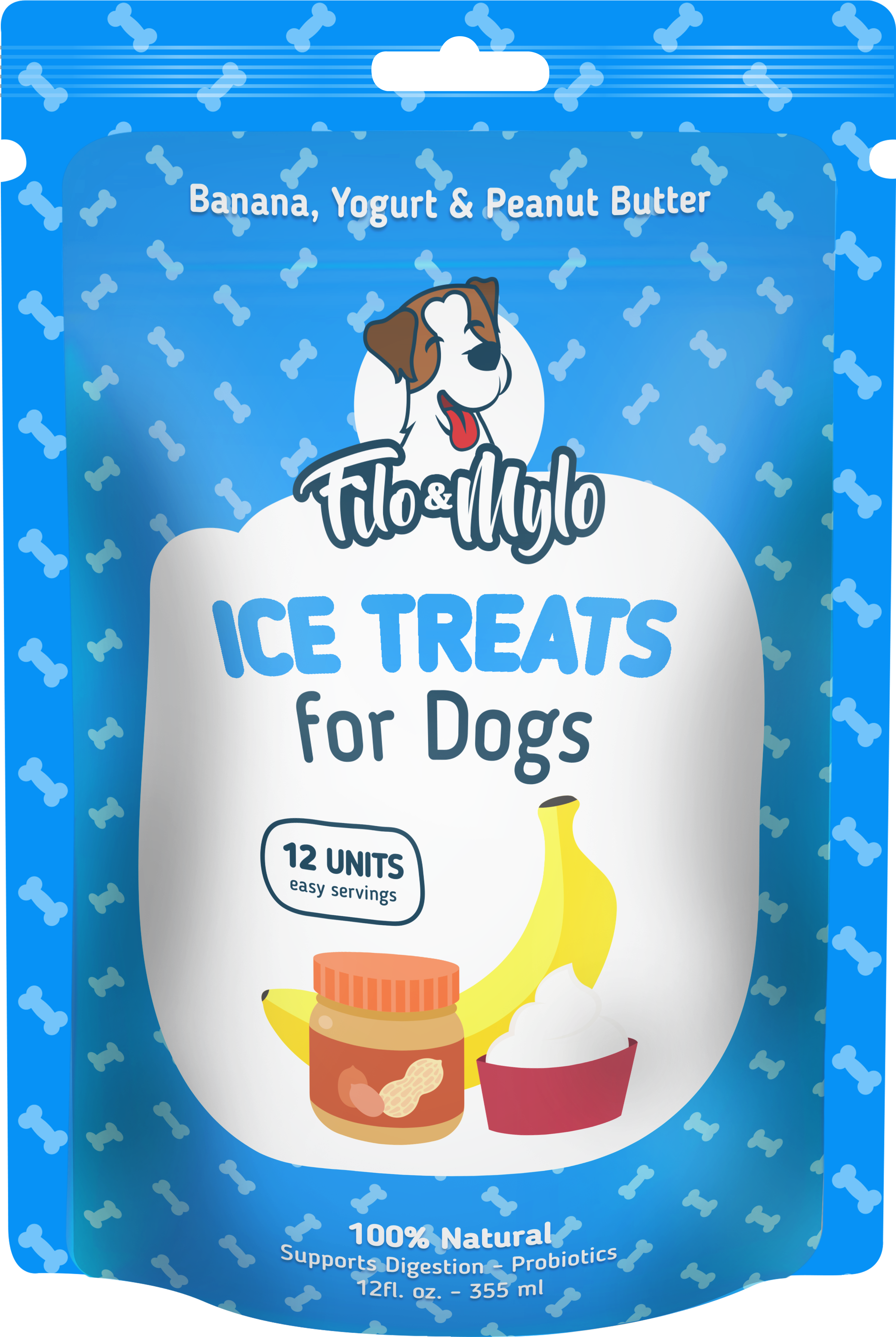 Banana Ice Treats For Dogs - 4 Packs Filo & Mylo All Natural Banana Ice Cream (6000x5100)