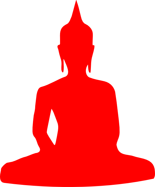 Orange Buddha Clip Art At Clker - Buddha Silhouette (498x599)