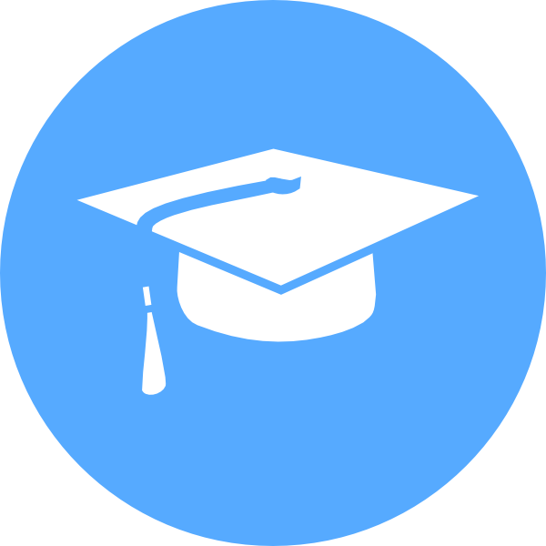 Blue Mortar Board Clip Art At Clker - Internet Explorer Flat Icon (600x600)