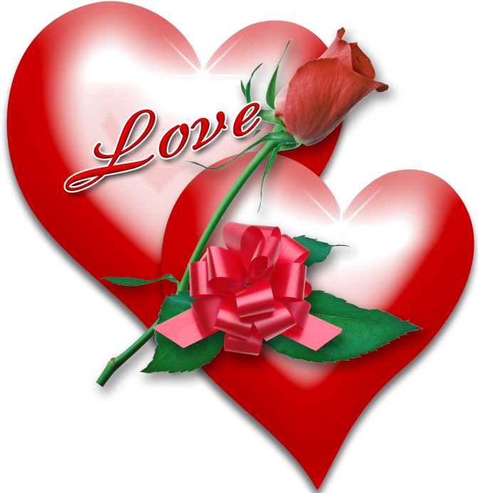 Clip Art - Valentine Hearts And Roses (670x698)