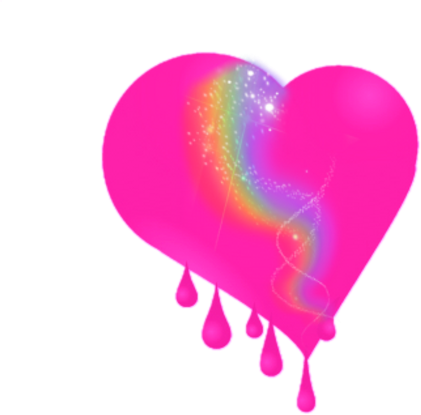 Remix Bleedingheart Rainbow Pink Heart Glitter Sparkle - Rainbow (1024x1024)