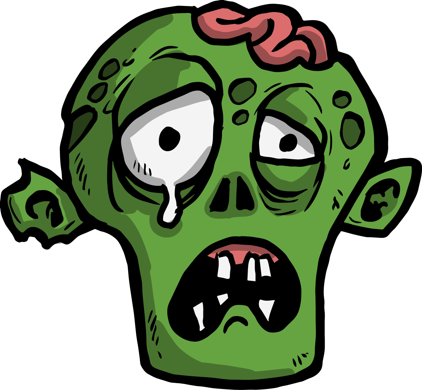 The - Png Zombie Face Cartoon (1353x1251)