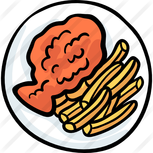 Fish And Chips - Fish And Chips For Coloring (512x512)
