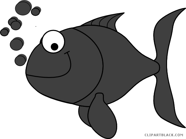 Salmon Fish Animal Free Black White Clipart Images - Fish Clip Art (600x449)