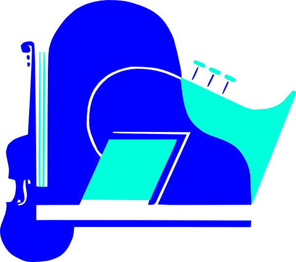 Violin Piano Saxophone Clip Art Free Vector / 4vector - Piano Violin Vector (600x530)