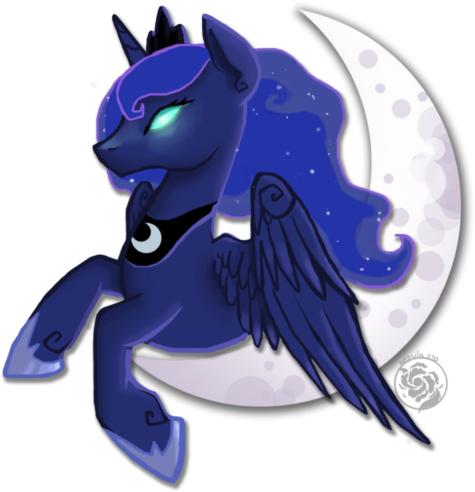 Nebula210, Crescent Moon, Glowing Eyes, Moon, Princess - Cartoon (1009x1024)
