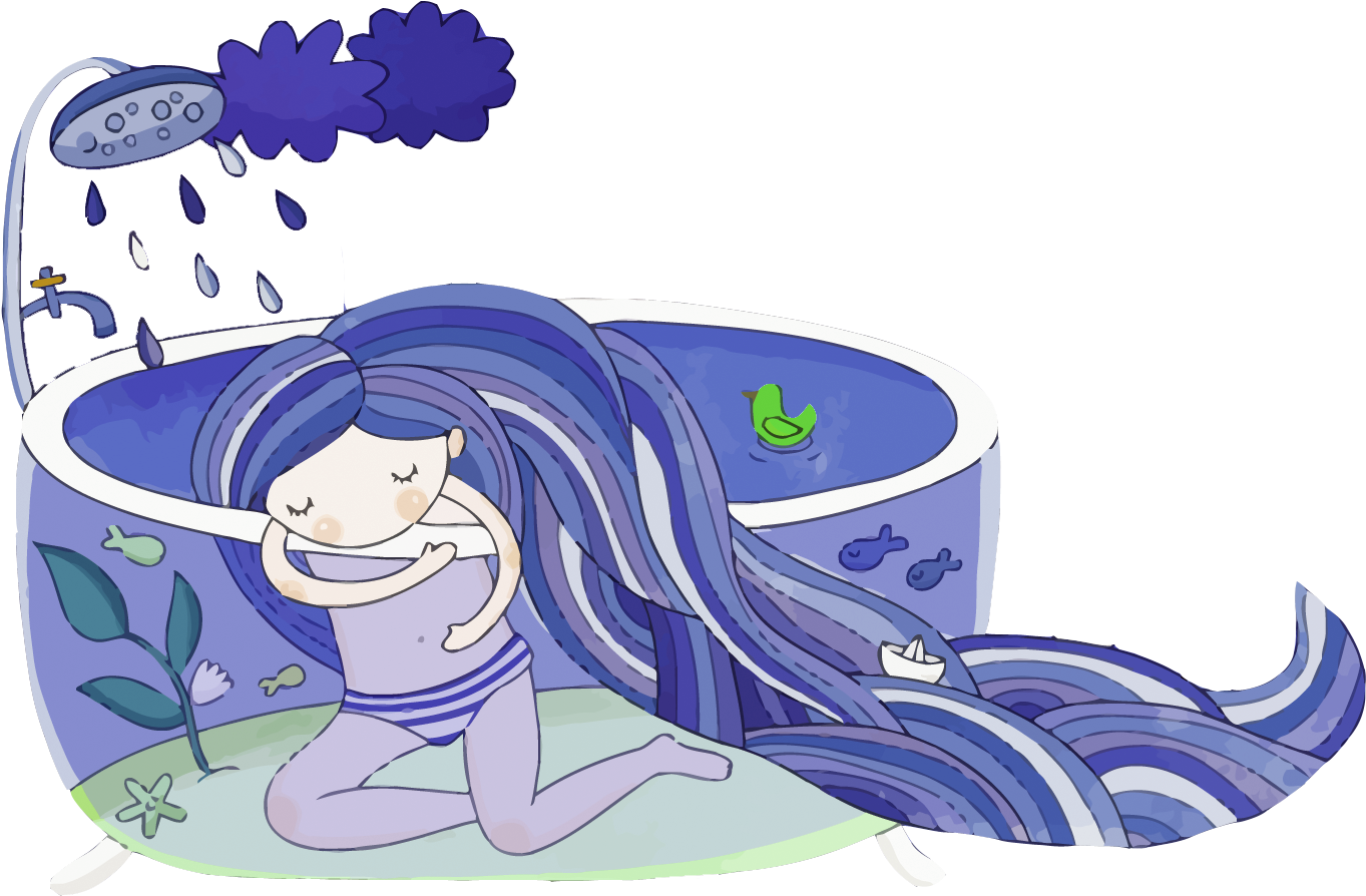 Cartoon Illustration - Vector Bath - Cartoon Illustration - Vector Bath (1500x1076)