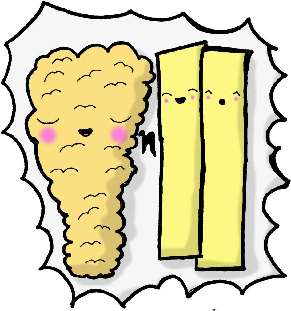 Kawaii Chibi Glasgow Scotland Cute Fish N Chips Laptop - Kawaii Fish And Chips (967x1024)