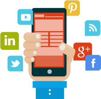 Social Media Marketing - Social Media Phone Png (395x385)