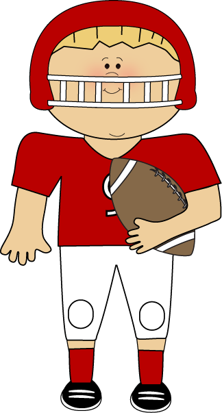 Boy Holding Football - Boy Football Player Clipart (324x603)