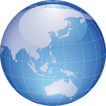 World Map Asia & Oceania Sticker - Satellite Picture Southeast Asia (374x374)