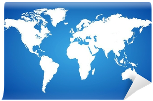 Blue World Map Vector Illustration Wall Mural • Pixers® - World Map (400x400)