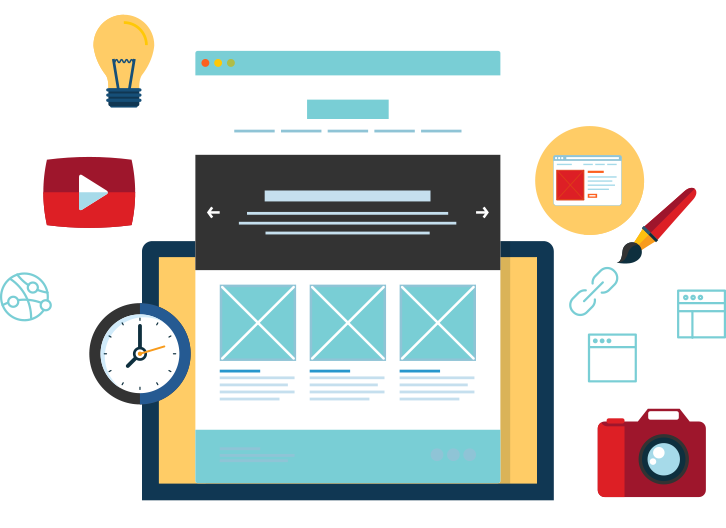 Full Service Internet Marketing - Web Design Vector Png (726x528)