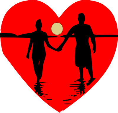Black Cartoon Couples - Cartoon Couple Holding Hands (400x383)