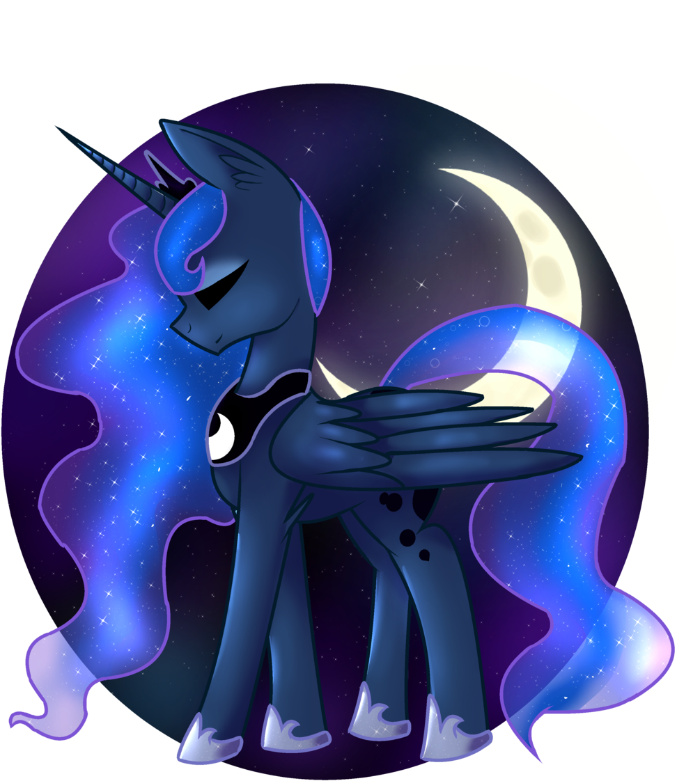 Icysartwork, Crescent Moon, Eyes Closed, Princess Luna, - Fairy (1024x1229)