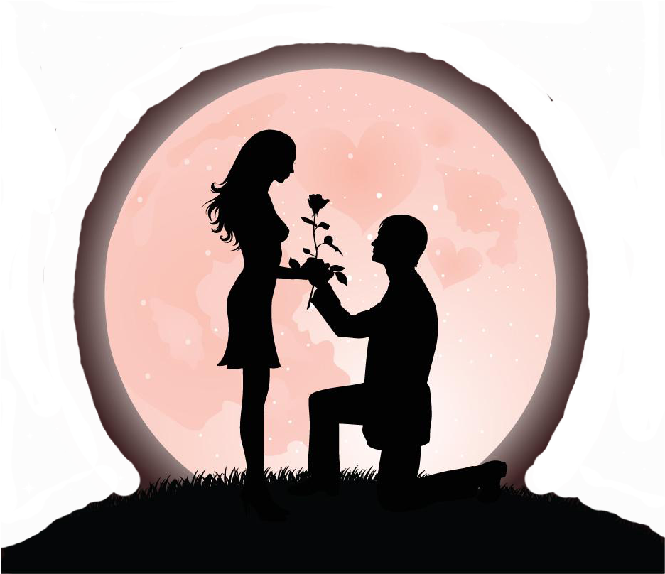 Cartoon Marriage Proposal Silhouette Romance - Captured By The Dragon (935x849)