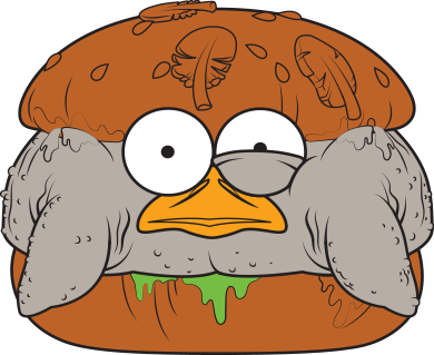 Burger Png Vector Material Hamburger Food Cartoon And - Grossery Gang Burger (390x319)