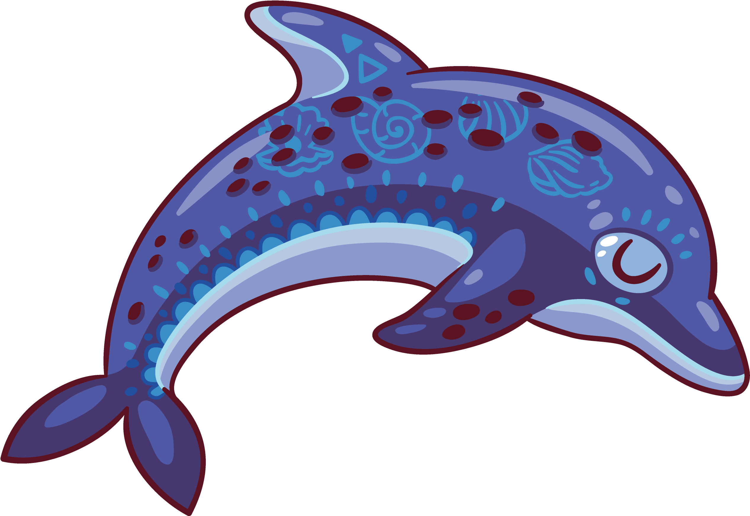 Common Bottlenose Dolphin Purple Clip Art - Common Bottlenose Dolphin Purple Clip Art (2679x1863)