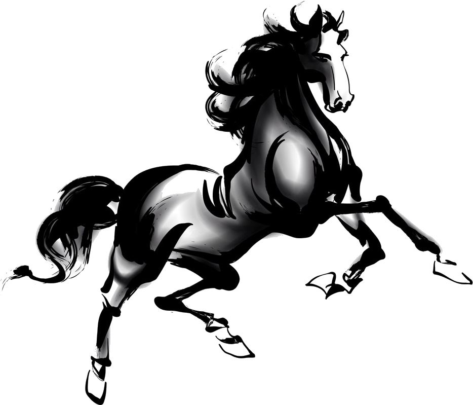 Horse Ink Wash Painting Chinese New Year Chinese Painting - Horse Ink Wash Painting Chinese New Year Chinese Painting (970x970)