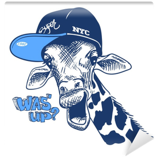 Vector Illustration Print With Giraffe Images And Text, - T-shirt (400x400)