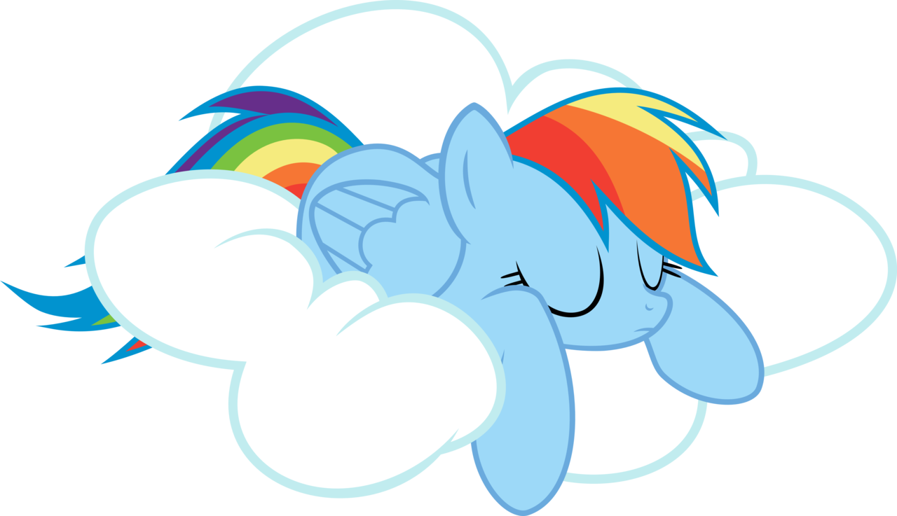Asleep By Abydos91 - Rainbow Dash On Cloud (1280x737)