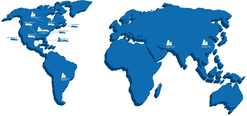 Miami Chemical Distribution Locations - World Map Outline Png (850x402)