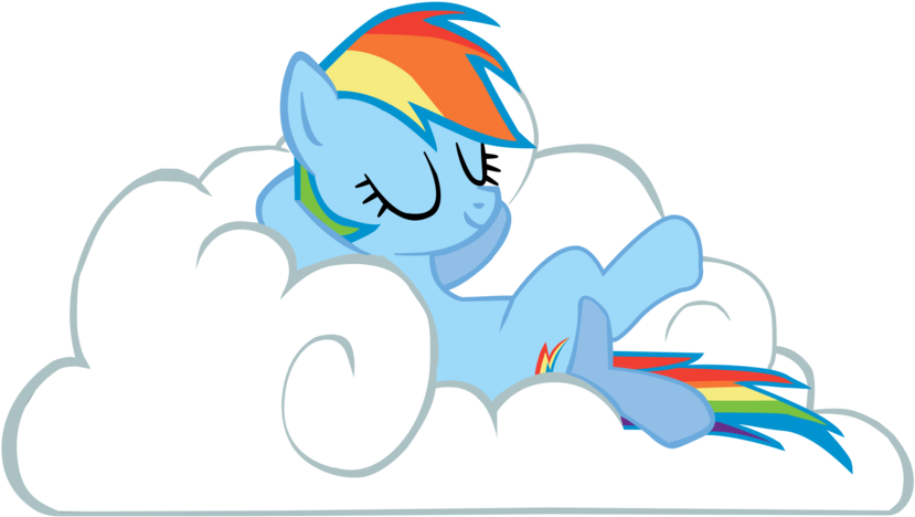 Rainbow Dash On Cloud By Jerry411 - Rainbow Dash Cloud Png (894x894)