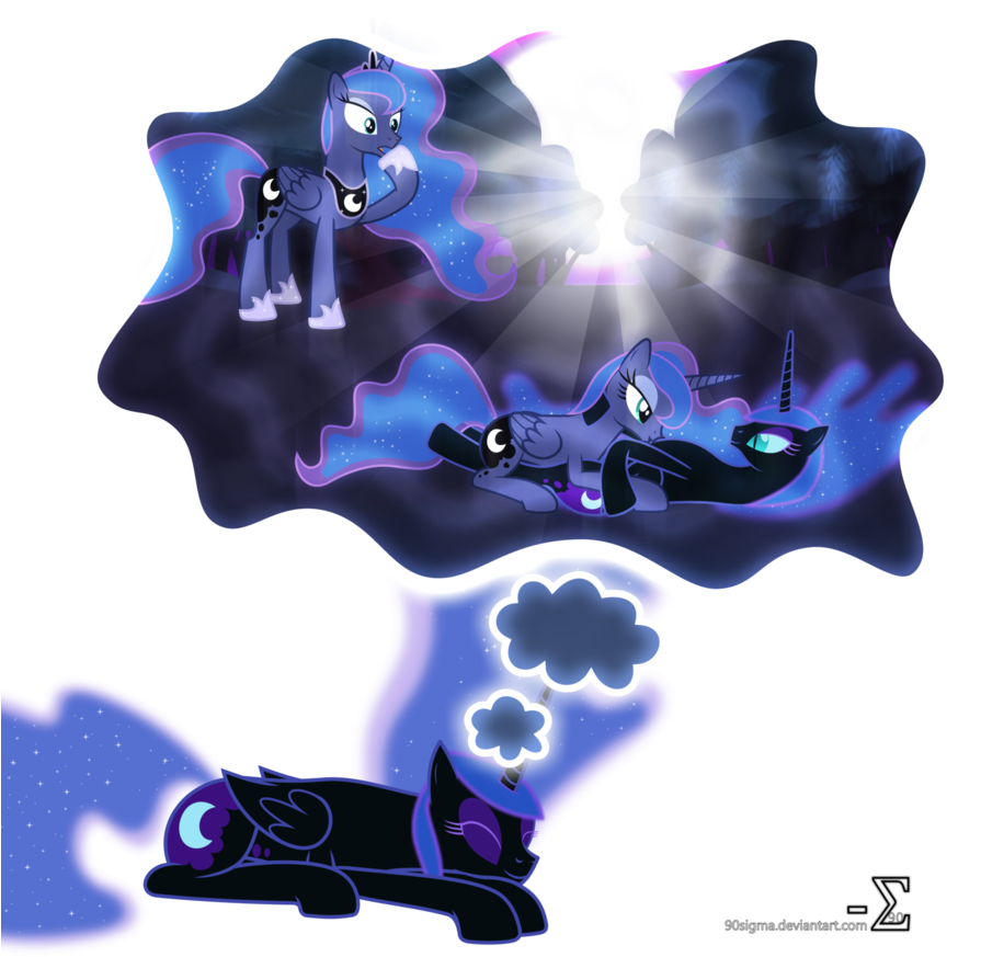 Princess Luna, Selfcest, Simple Background, Suggestive, - Nightmare Moon And Luna Kiss (894x894)