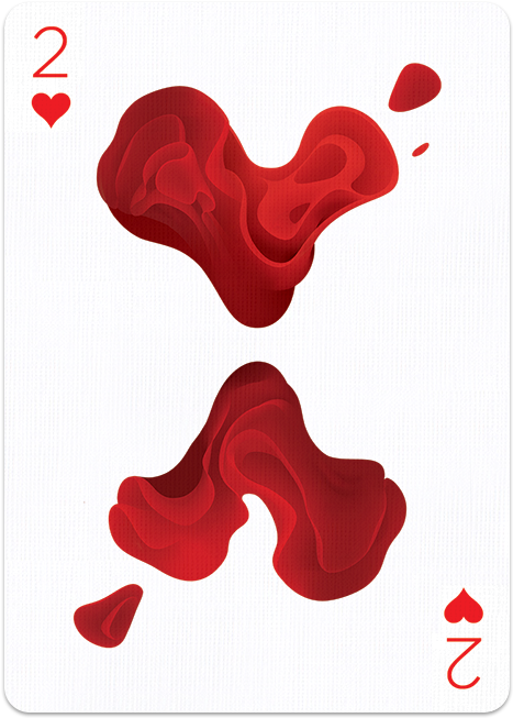 2 Of Hearts By Maria Gronlund - Art On Playing Card Designs (700x700)