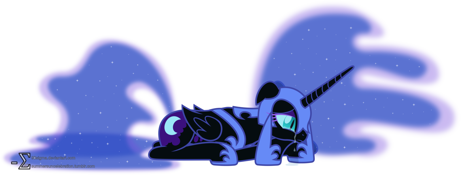 Upset Nightmare Moon By 90sigma - Cartoon (1600x610)