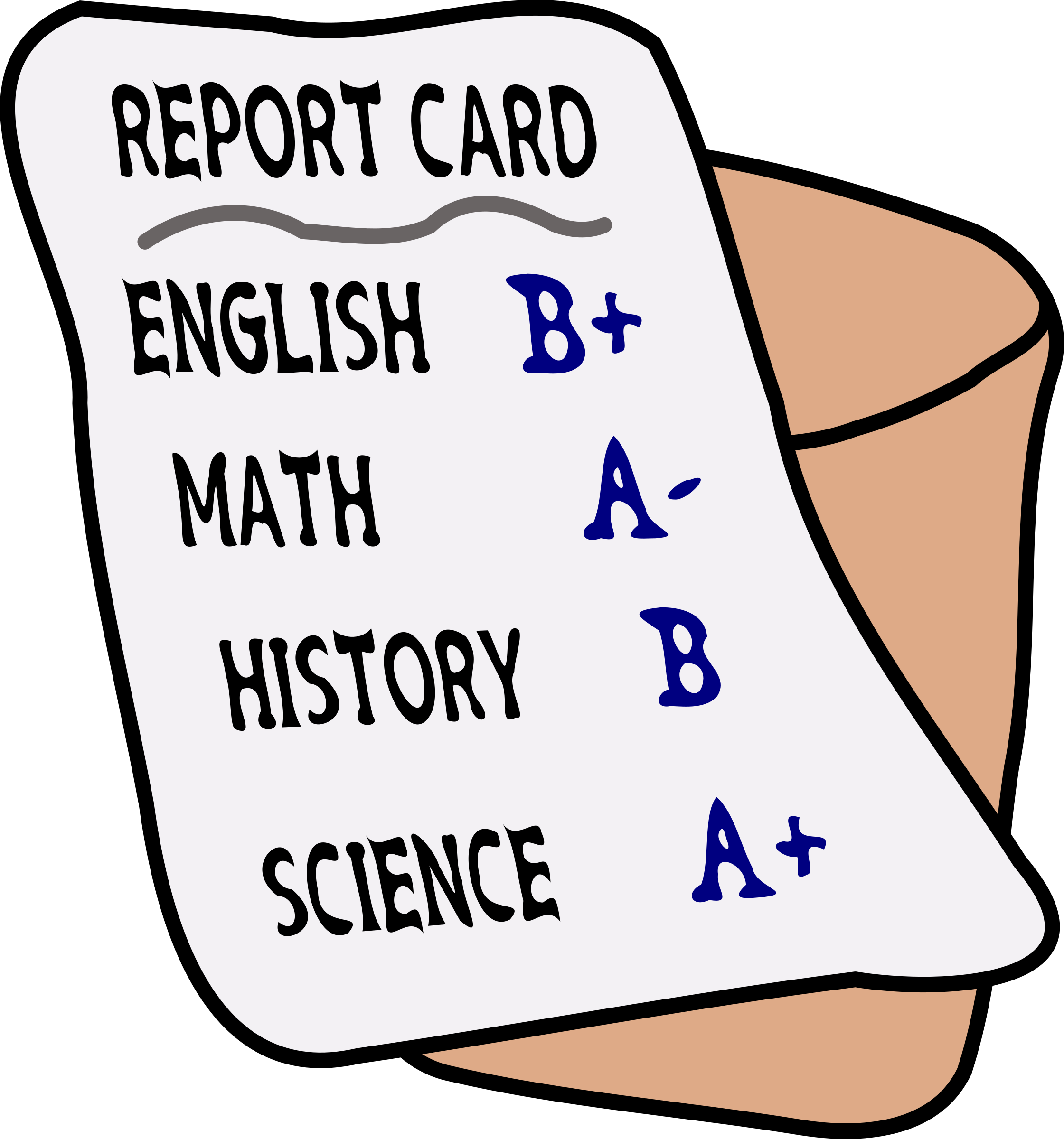 Clipart - Report Card Clipart (2241x2400)