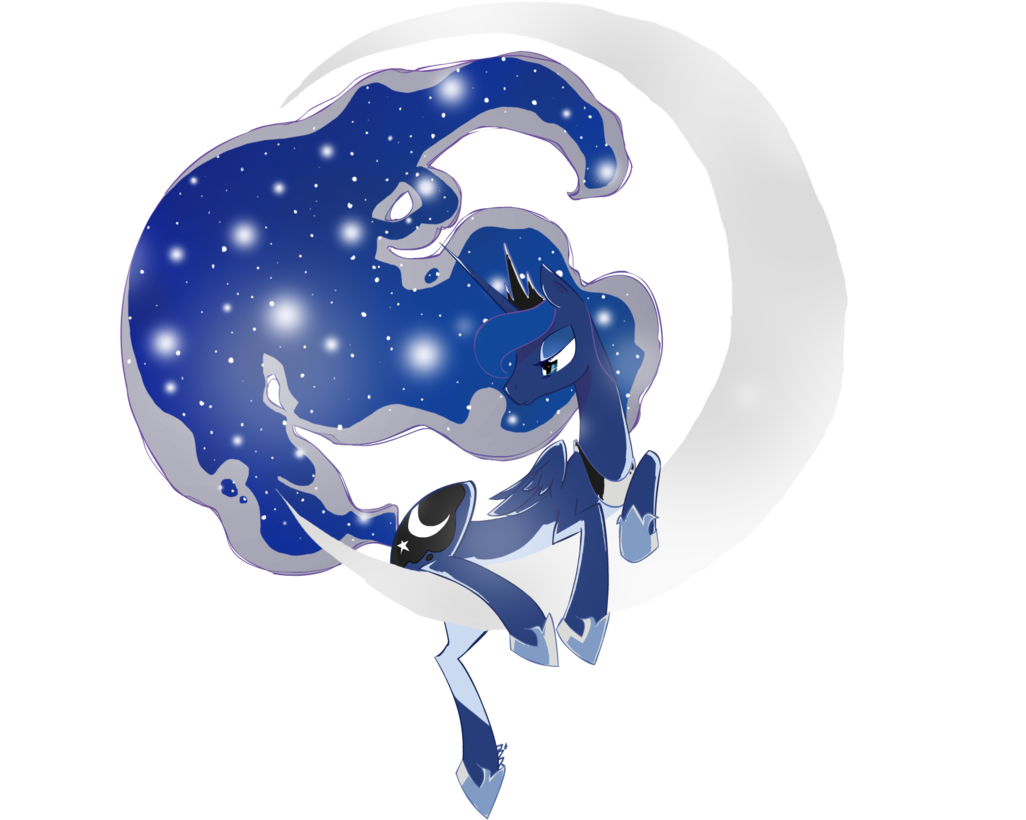 Celticfoxx, Crescent Moon, Princess Luna, Safe, Simple - Illustration (1280x821)