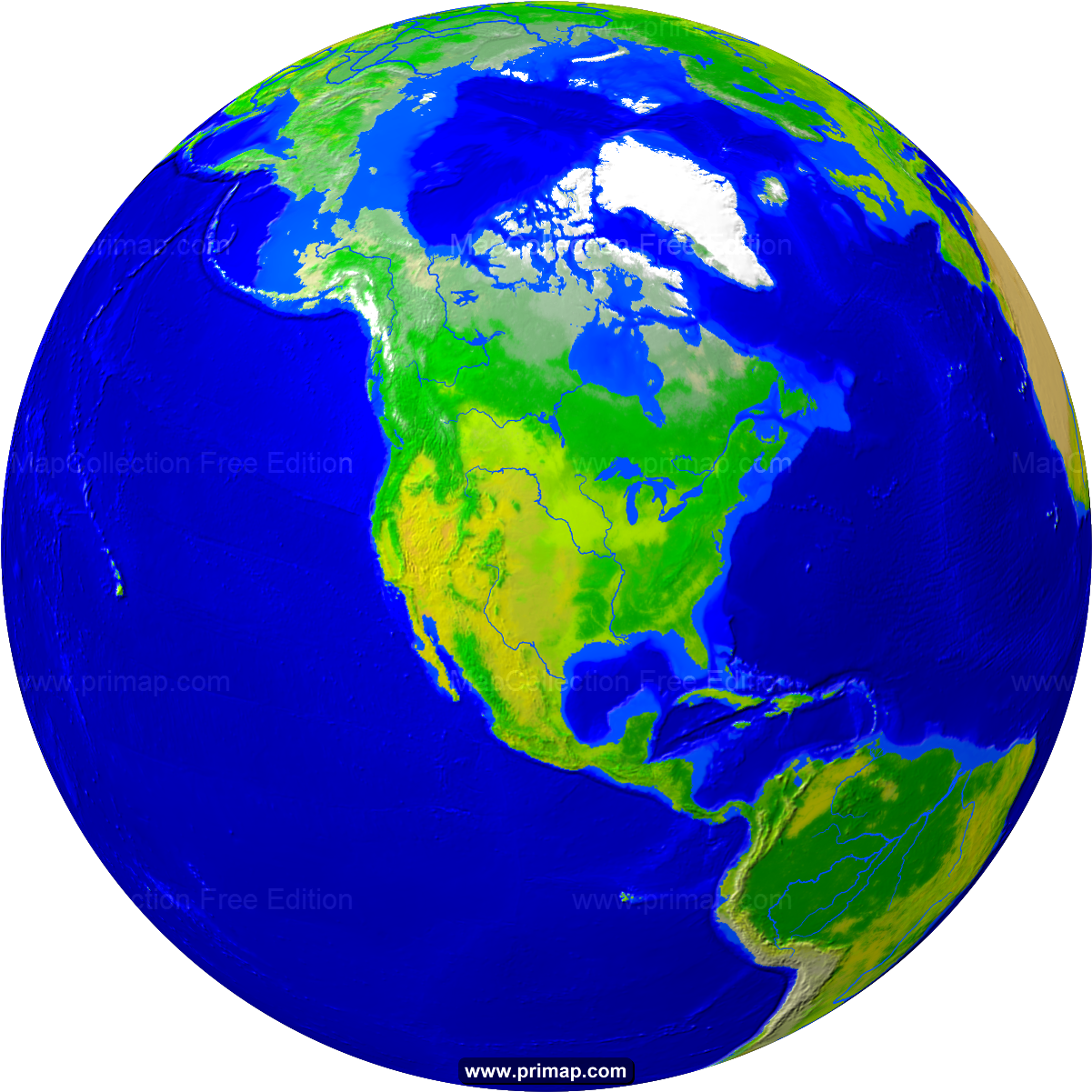 Primap World Maps Throughout Globe Map Of The - World Map Globe (1600x1200)