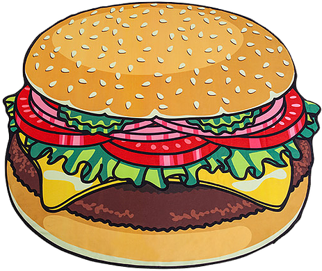 Burger Beach Mat - Big Mouth Inc Burger Beach Blanket (500x500)