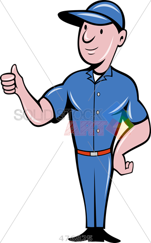 Stock Illustration Of Old Fashioned Cartoon Rendering - Zeichentrick Handwerker (312x500)