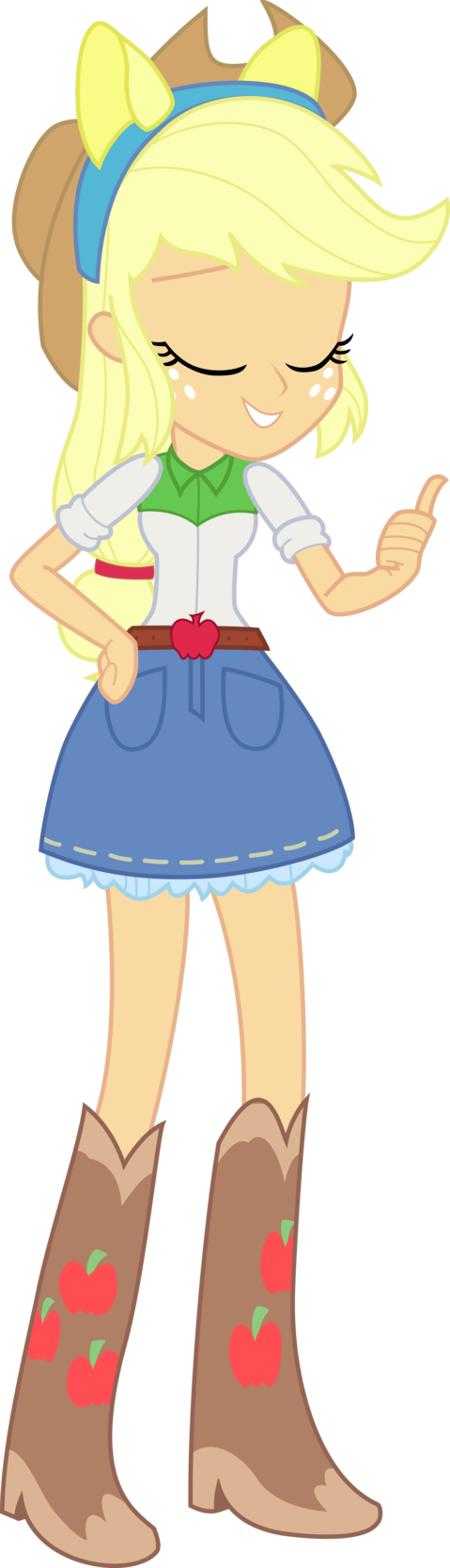 Applejack With Wondercolts Team Ears By Hugomndz - Equestria Girls Applejack Wondercolt (479x1667)