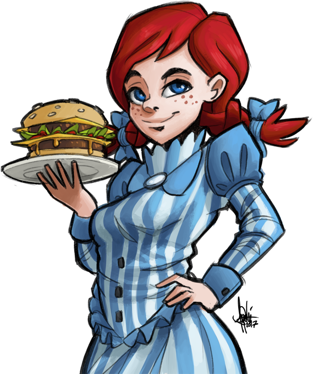 Hamburger Fast Food Cartoon Fictional Character Male - Wendy's Transparent (631x750)