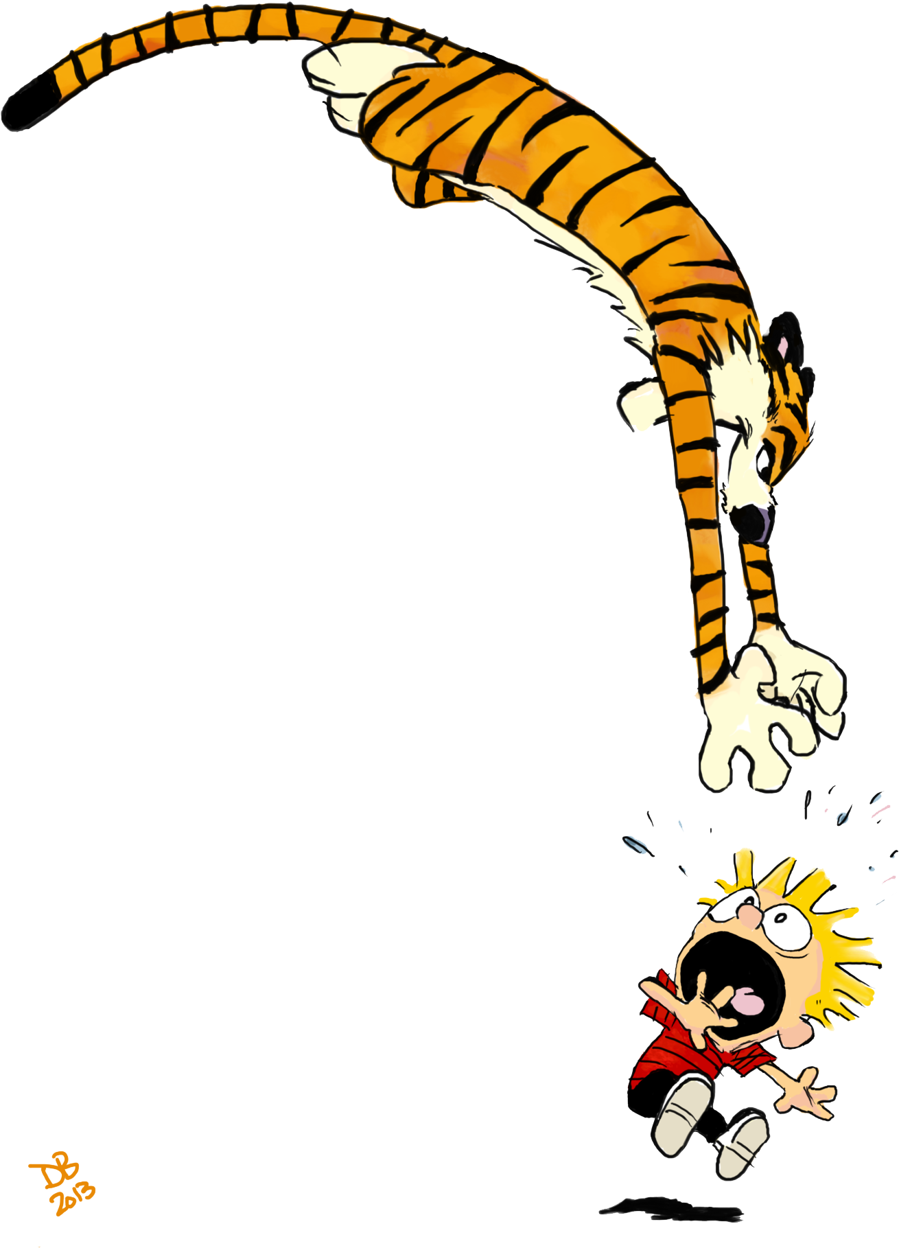 Calvin And Hobbes Png Free Download - Calvin And Hobbes Attack (1600x2133)