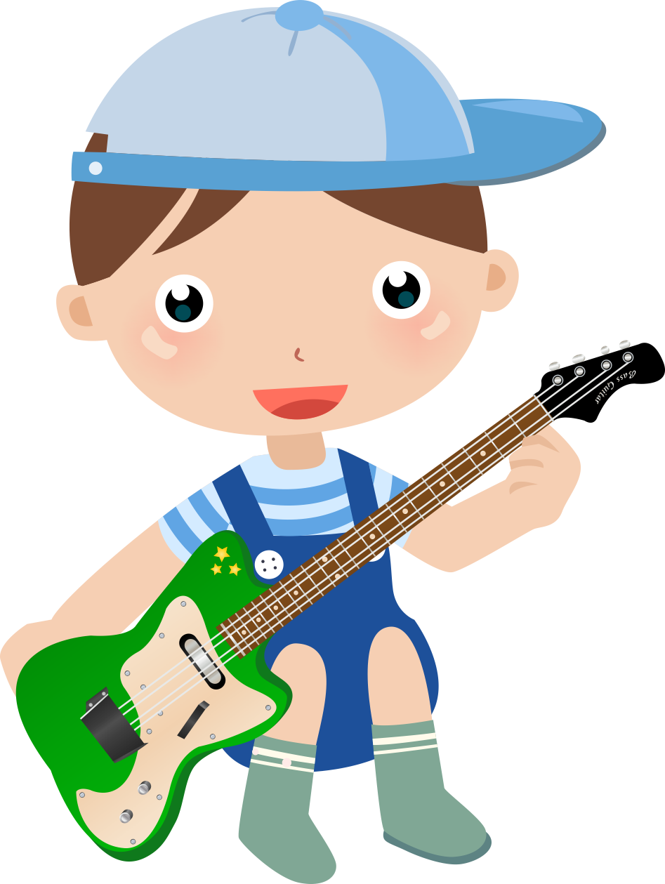 Child Cartoon Clip Art - Desenho Menino Tocando Guitarra (947x1259)