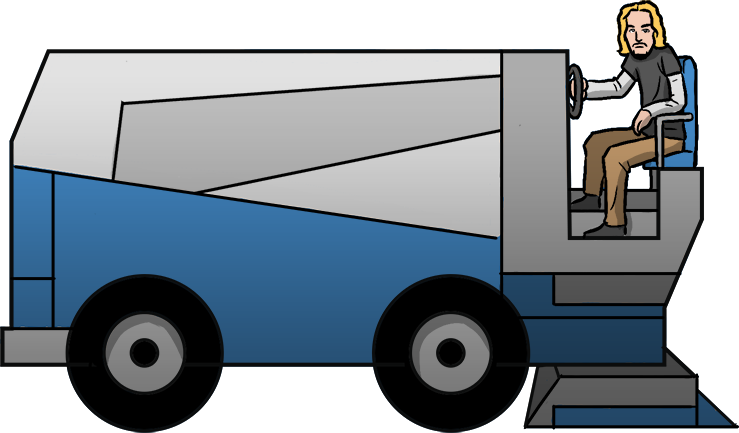 Chad Kroeger Driving A Zamboni - Cartoon Zamboni (739x433)