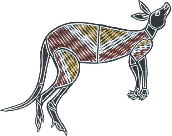 Australian Aboriginal Painting Of A Kangaroo - Painting (550x435)