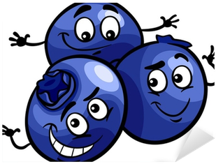 Funny Blueberry Fruits Cartoon Illustration Sticker - Cartoon Blueberries (400x400)