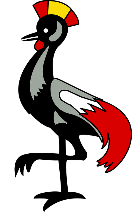 Painting Bird Cliparts - Bird On Ugandan Flag (500x802)