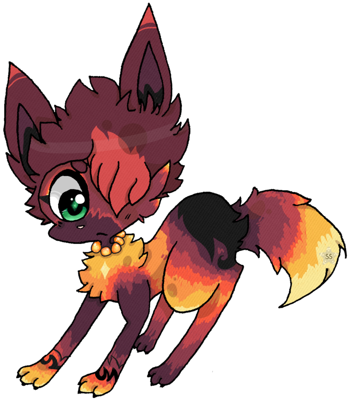 Fire-painting Wolf Adoptable By Sunstarxd - Cartoon (800x978)