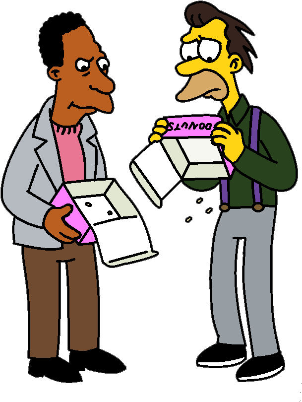 Lenny And Carl Empty Donuts Vector By Catfan180 - Cartoon (674x841)