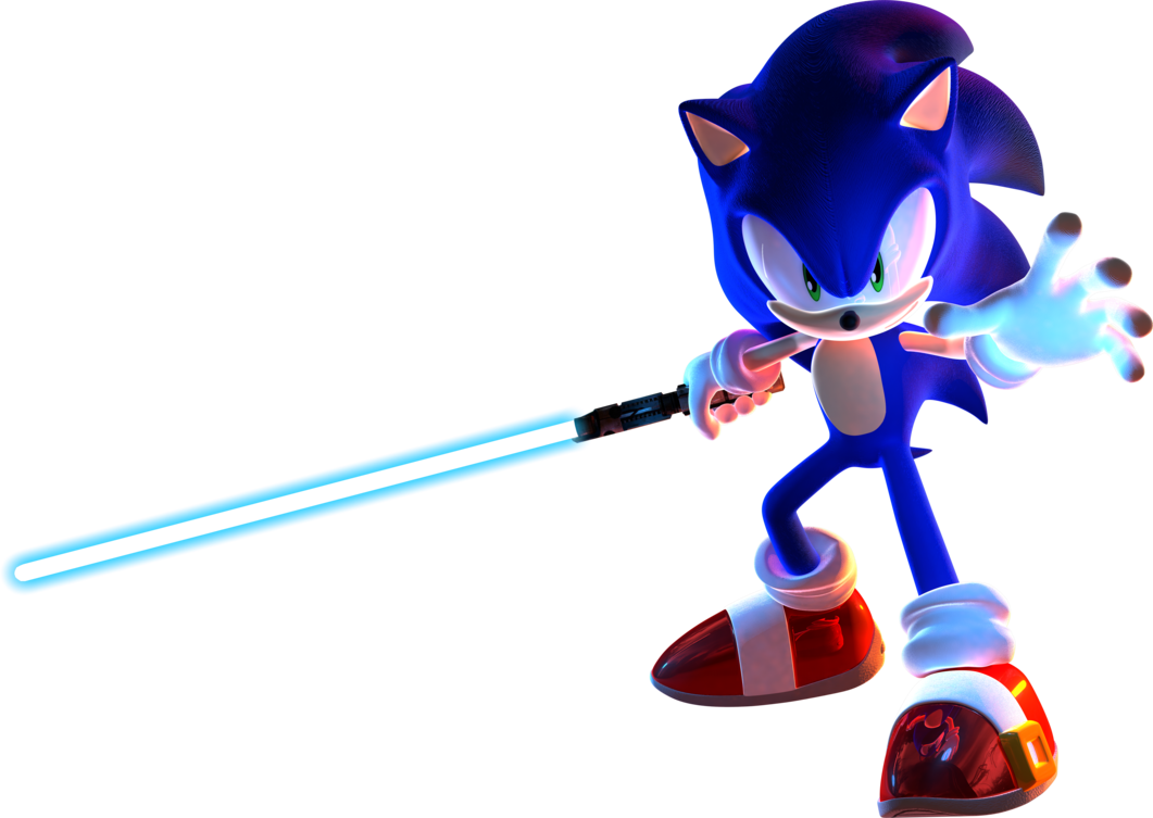 Sonic The Hedgehog Star Wars Jedi Knight - Sonic With A Lightsaber (1061x753)