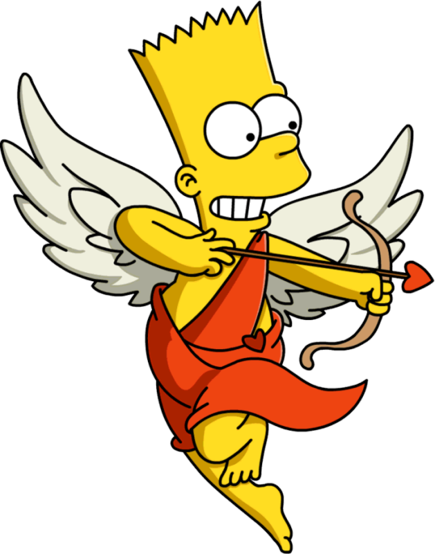 Wheelgame Cherubbart Vday2014-629x800 - Happy Bart Simpson Png (629x800)